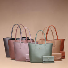 Load image into Gallery viewer, Tas Tote Wanita Silvertote Jenner Two Tone Brown Creme
