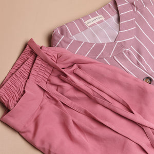 Silvertote Apparel Pakaian Wanita Erin Stripe Set Pants