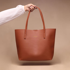 Tas Tote Wanita Silvertote Jenner Two Tone Brown Creme