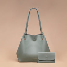 Load image into Gallery viewer, Tas Tote Wanita Silvertote Mona Two Tone Sage Grey
